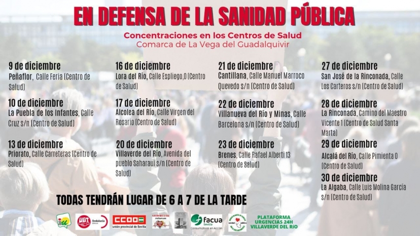 Concentraciones en los centros de salud en defensa de la Sanidad Pública