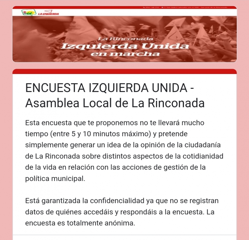 Rellena esta encuesta. Te esperamos